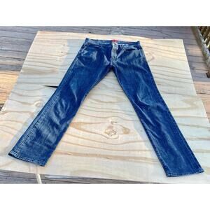 Lucky Brand 121 Heritage Slim‎ Denim Handcrafted Jeans Mens Blue 34x34 Pre-Owned